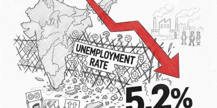 India’s unemployment rate falls to 5.2% in July–September 2025: NSO survey