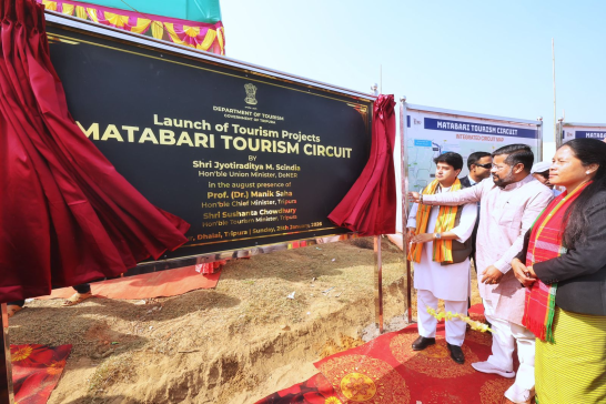 Scindia lays foundation stone of ₹450 crore Matabari Tourism Circuit in Tripura