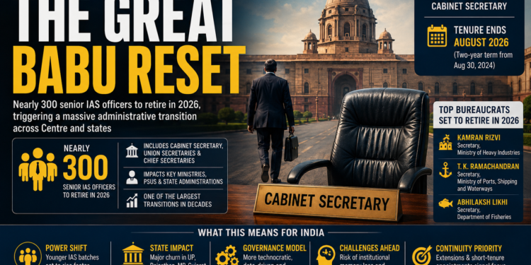 India’s biggest bureaucratic shake-up in years: Nearly 300 senior IAS officers to retire in 2026