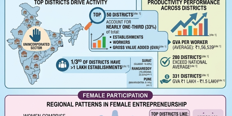 Top 50 districts drive one-third of India’s informal sector